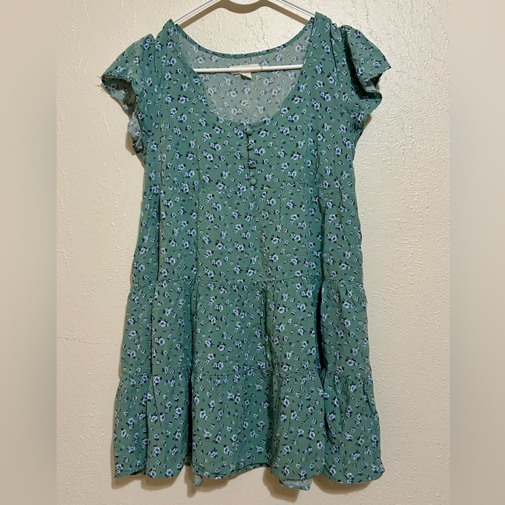Aeropostale Green Floral Fabric